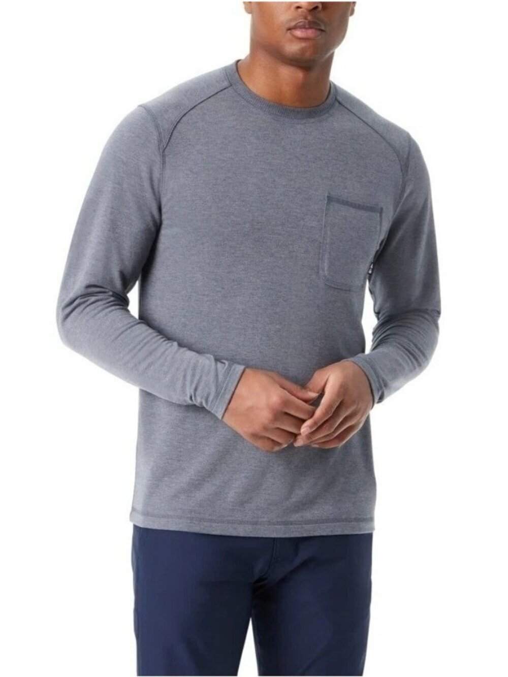NWT Bass Outdoor Men's L Long Sleeve Utility Tee Ombre Blue Polyester J2042